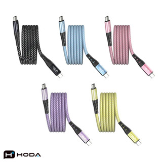 hoda 240W 磁吸收納編織快充線 Type-C to C Lightning 蘋果 安卓 1.2m 2米 充電線