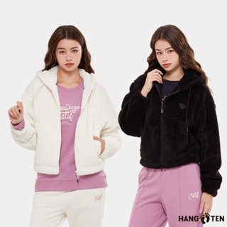 【Hang Ten】女裝-雪爾帕絨保暖連帽外套(多色選)