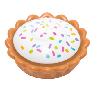 LEGO 樂高 白色 印刷 奶油派 食物 巧克力米 Pie with Cream Filling 93568pb004