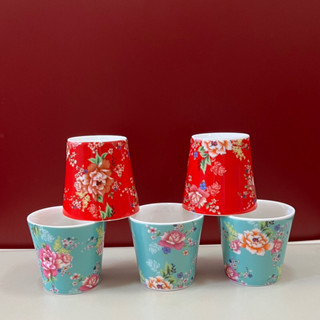 客家花布茶杯 杯盤組 聞香杯 茶道 茶席佈置 咖啡杯 阿嬤花布 桐花 喜氣洋洋 伴手禮 年節禮盒 過年喜氣 個人杯 水杯