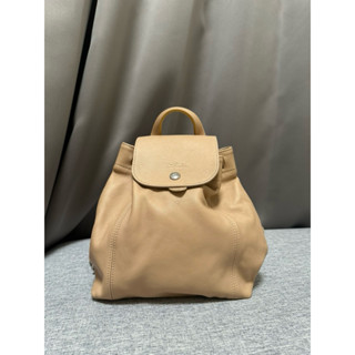 [9.9成新］Longchamp Le Pliage 小羊皮後揹包