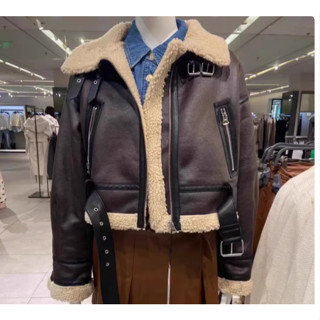 ZARA KISS 新款 女裝 雙面短款夾克外套皮毛一體機車服 8073235