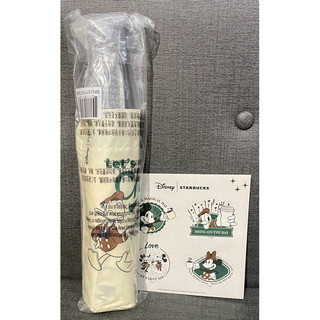 星巴克 STARBUCKS【迪士尼DISNEY Chill雨傘 ：加贈貼紙】TRAVEL UMBRELLA 折傘