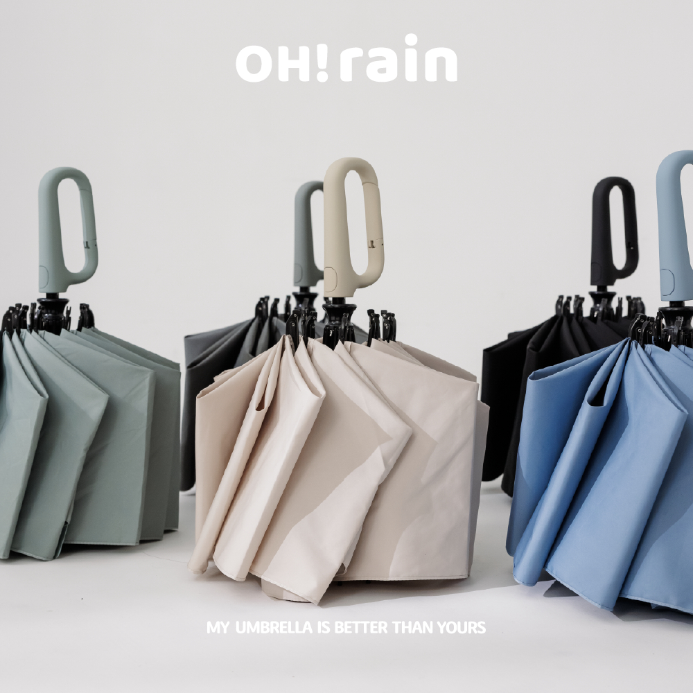 《OHRAIN "反向"環扣自動傘》十骨 快乾布 抗UV 晴雨傘 太陽傘 遮陽傘 雨傘 防潑水 摺疊傘 防風 旅遊必備