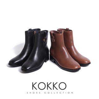 KOKKO素雅簡約柔軟羊皮微寬楦短靴