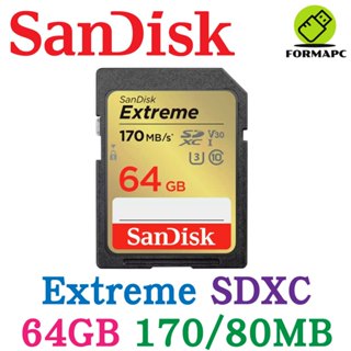 SanDisk Extreme SDXC SD 64G 64GB 170MB 4K U3 V30 相機 高速記憶卡