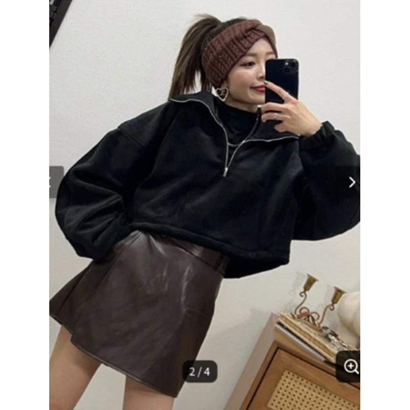 琥珀太太 Amber madam 歐美感四季可搭皮革褲裙 咖色XL