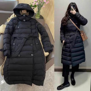 巴寶莉新款羽絨女連帽雙排扣鵝絨大衣女外套🇬🇧