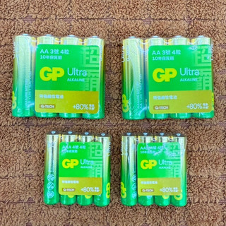 【超霸GP】特強鹼性電池 Ultra AA電池 AAA電池 3號 4號 1.5V 4入 環保包裝