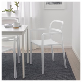 絕版品/北歐工業LOFT風格經典IKEA宜家YPPERLIG扶手椅餐椅工作椅休閒椅/淺灰色/二手八成新/特$2200