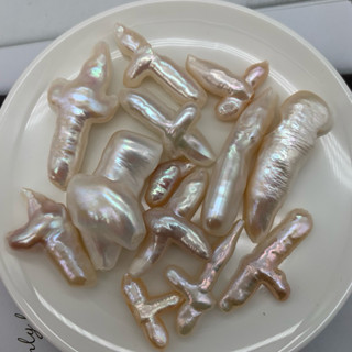 🎀小小飾品🎀 天然珍珠23+mm～40+mm巴洛克珍珠炫彩珍珠異形珍珠不規則珍珠裸珠DIY、單顆 獨一無二珠光極亮炫彩光