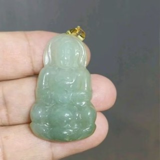 鈺貴人…天然冰糯種寶瓶觀世音翡翠玉墜，特價.