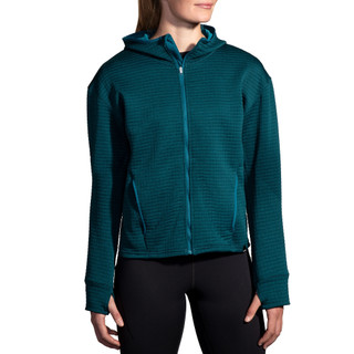 【BROOKS】女 Activate 女活力保暖連帽外套 摩洛哥藍花灰(221684471)