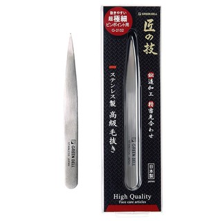 快速發貨+電子發票 日本製 匠之技 Green Bell 毛拔粉刺夾 G-2152-極細尖口 不鏽鋼鍛造