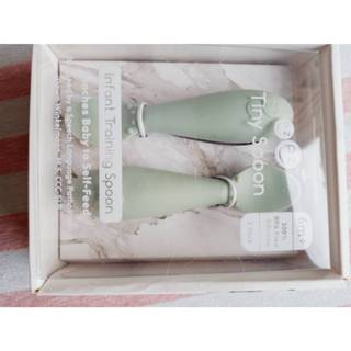 (二手) 美國ezpz tiny spoon迷你湯匙(2入)抹茶綠FDA認證矽膠 食品級矽膠 寶寶矽膠湯匙餐具 學習湯匙