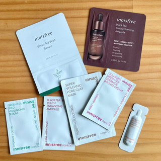 innisfree悅詩風吟綠茶籽保濕精華綠茶籽玻尿酸保濕精華紅茶極效修護安瓶膠原勝肽緊緻澎澎霜小樣試用