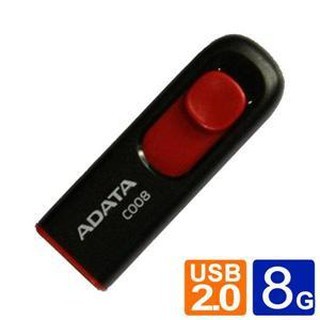 <24H快速出貨>威剛 C008/8GB 行動碟(黑紅)