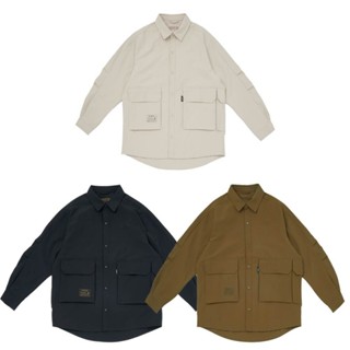 KANGOL 中性 黑 卡其 駝色 工裝 襯衫外套 64551471-