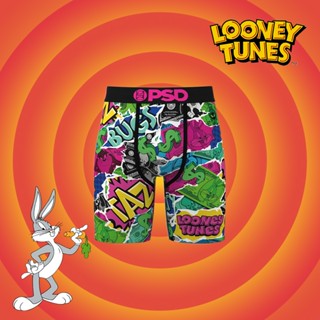 【PSD Underwear】LOONEY TUNES-平口四角褲-錢錢在哪裡-黑色