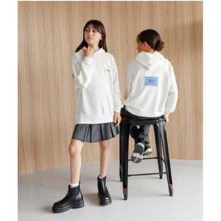 日本global work全新童裝女童男童白色帽T連帽上衣