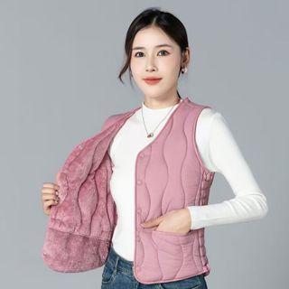 M-5X馬甲背心 保暖背心 棉服馬甲 V領背心連帽馬甲輕薄款 羊羔毛加厚棉 外套防風外套 中大尺碼馬甲 秋冬外套1107