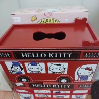 全新木製kitty 造型面紙收納盒