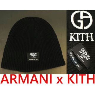BLACK全新GIORGIO ARMANI x KITH高端正裝聯名100%喀什米爾Cashmere羊毛毛帽