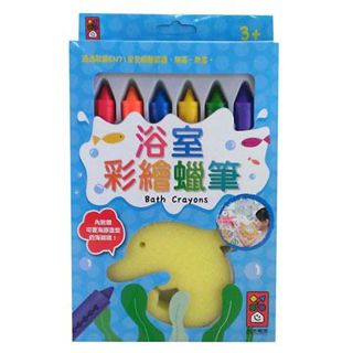 風車圖書 浴室彩繪蠟筆 6色 蠟筆 可水洗 洗澡玩具 玩水 戲水 FOOD超人 【3038220】