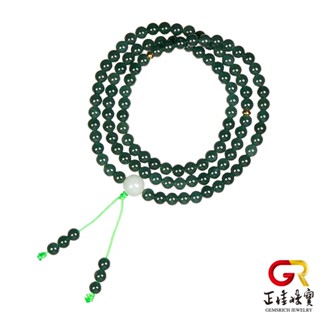 翡翠 高品冰種藍水翡翠 6mm 108顆轉運珠 天然A貨翡翠念珠佛珠｜日本彈力繩