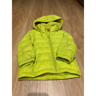 【二手】Uniqlo 羽絨衣 90cm 黃綠(原價1490)