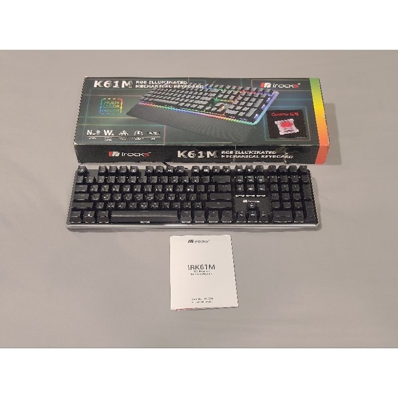 如約，規格詳情同原商品描述 iRocks K61M 機械式有線RGB紅軸電競鍵盤 RGB 紅軸（二手）