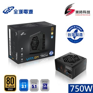 FSP 全漢 VITA GM MIT 750W/黑色/80PLUS金牌/全模組/電源供應器/臺灣製造/崇時電腦