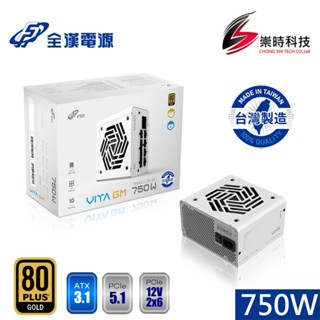 FSP全漢 VITA GM MIT 750W White/白色/80PLUS金牌/全模組/電源供應器/臺灣製造/崇時電腦