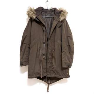 UNIQLO 日本 專櫃 軍綠色 連帽毛領 風衣 軍裝 外套 男版 M