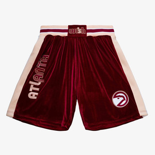 Mitchell & Ness Atlanta Hawks NBA老鷹隊聯名天鵝絨籃球短褲