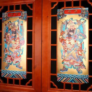 火爆🔥金箔門神門貼2024過 新年防盜門家用 農村庭院寺廟大門裝飾 霸氣年畫 大門裝飾 庭院裝飾