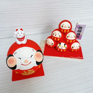 日本帶回 龍虎作 達摩 不倒翁 招財貓 日本福神 緣起物 開運招財招福 祈福 素燒陶瓷 吉祥擺飾 存錢筒 公仔 裝飾
