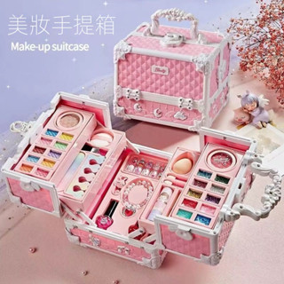 【新品現貨】兒童化妝品套裝無毒女孩彩妝盒公主小孩舞臺演出專用玩具箱的禮物