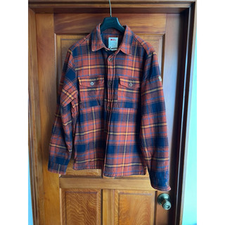 近全新 瑞典 Fjallraven ovik lite padded shirt 北極狐 橘藍色格紋 厚版襯衫外套。m號