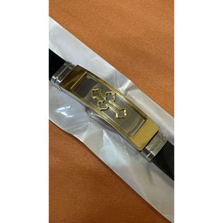 天主教 基督教 十字架 手環 手鍊 不鏽鋼 銀底 金色十字架