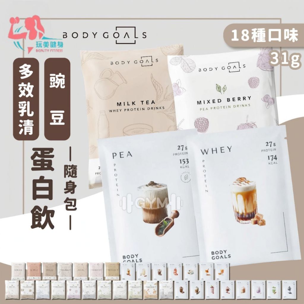 ｜玩美健身｜BODY GOALS 隨手包 高蛋白乳清 能量補給 多效乳清蛋白飲 乳清蛋白飲 高蛋白健身飲