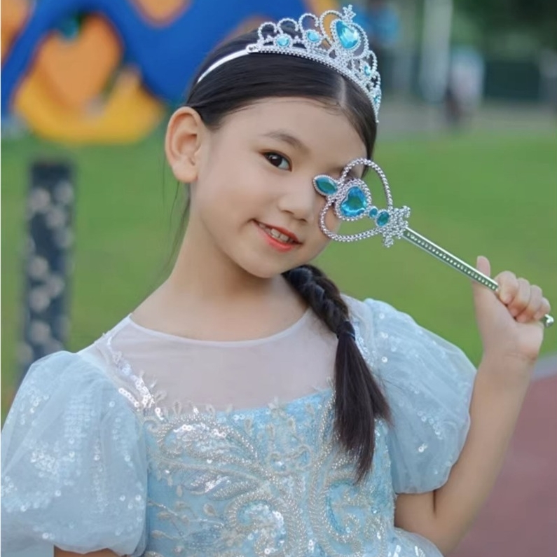 Baby童衣 冰雪公主水鑽皇冠髮箍組合 兒童串珠項鍊組合 女童髮飾 88167