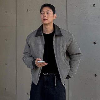 正韓燈芯絨鋪棉皮革撞色翻領夾克外套 2色 YUPPIE 預購商品 0113