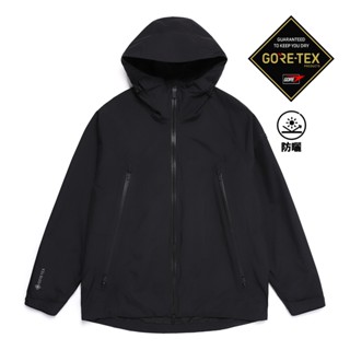 【國家地理服飾】男裝 ATLAS GORE-TEX 2L 防水雙層連帽外套 - 炭黑色
