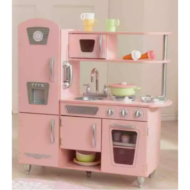 Kidkraft 復古 廚房 套裝 扮家家酒 木製 廚房 玩具 托育 粉紅