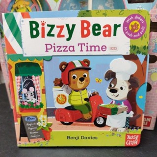 二手童書~英文繪本 Bizzy Bear / Pizza Time(互動式繪本 推拉書 操作書)