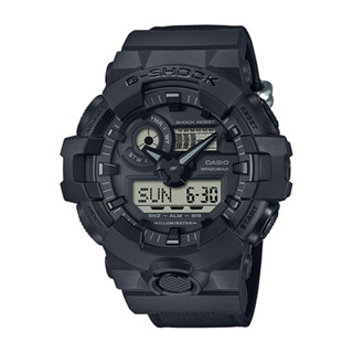 【CASIO 卡西歐】G-SHOCK 百搭酷黑 街頭潮流雙顯系列 GA-700BCE-1A 53.4mm
