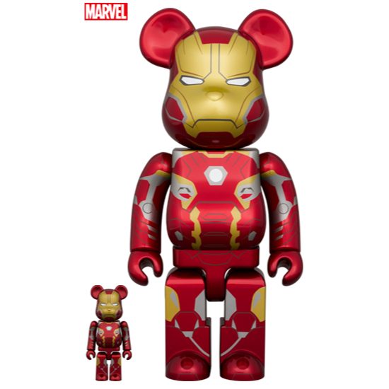 BE@RBRICK IRON MAN MARK II 鋼鐵人 馬克2代 100％ & 400％ itn.
