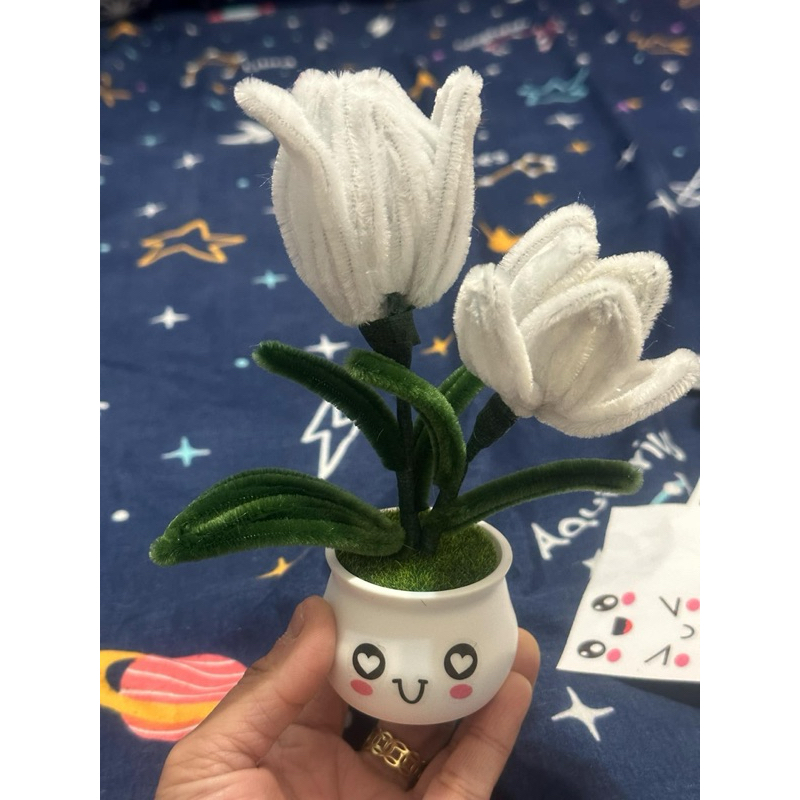 fuzzy wire tulips