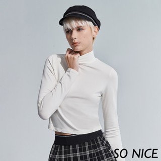 SO NICE【特惠】雪花絨-高領短版上衣｜白/綠/藍｜都會時尚女裝 【65341011】